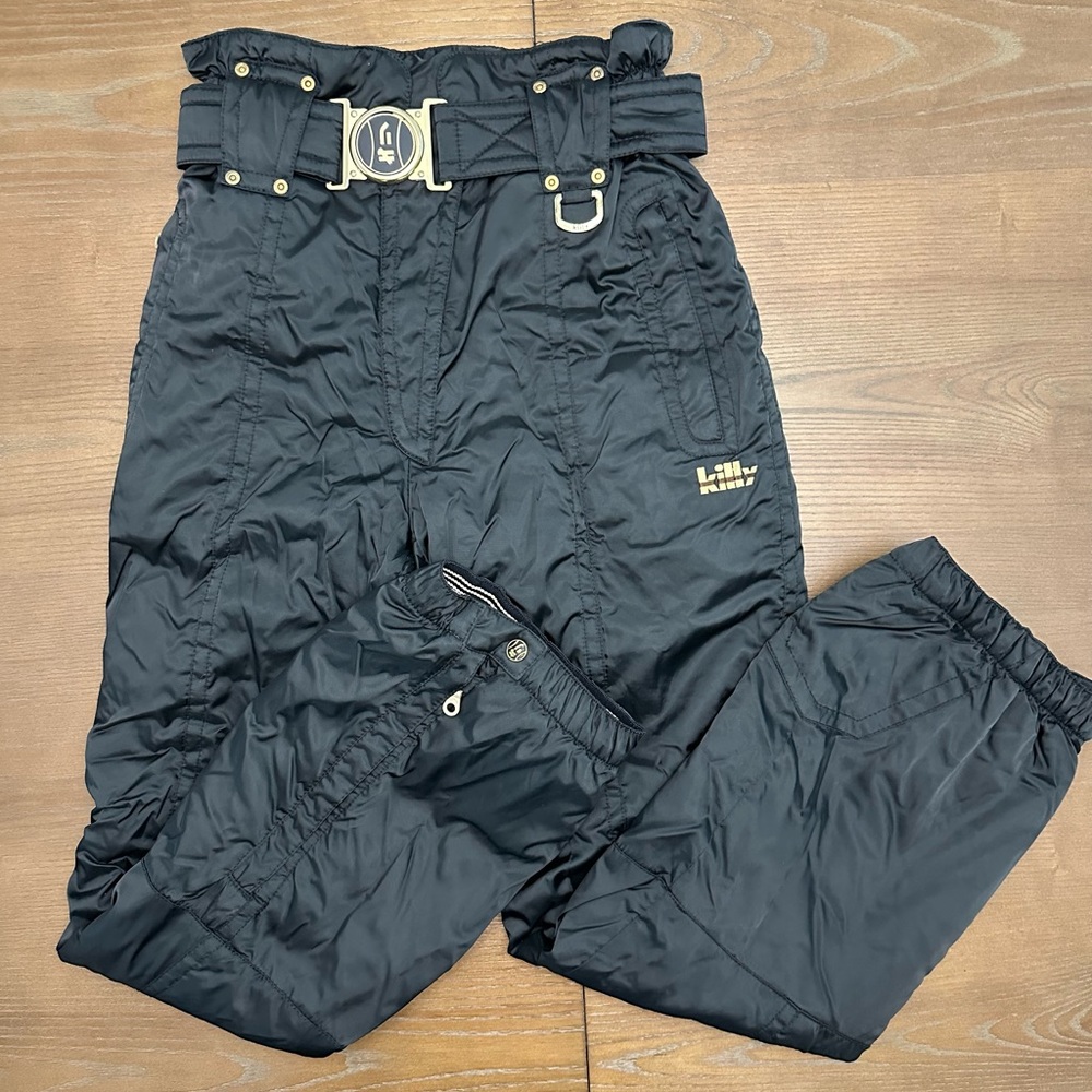 Killy Vintage Black Ski Pants with Belt